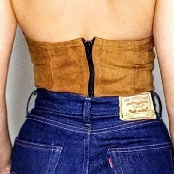 Vintage 1980s leather corset bustier - Picture 3 of 5